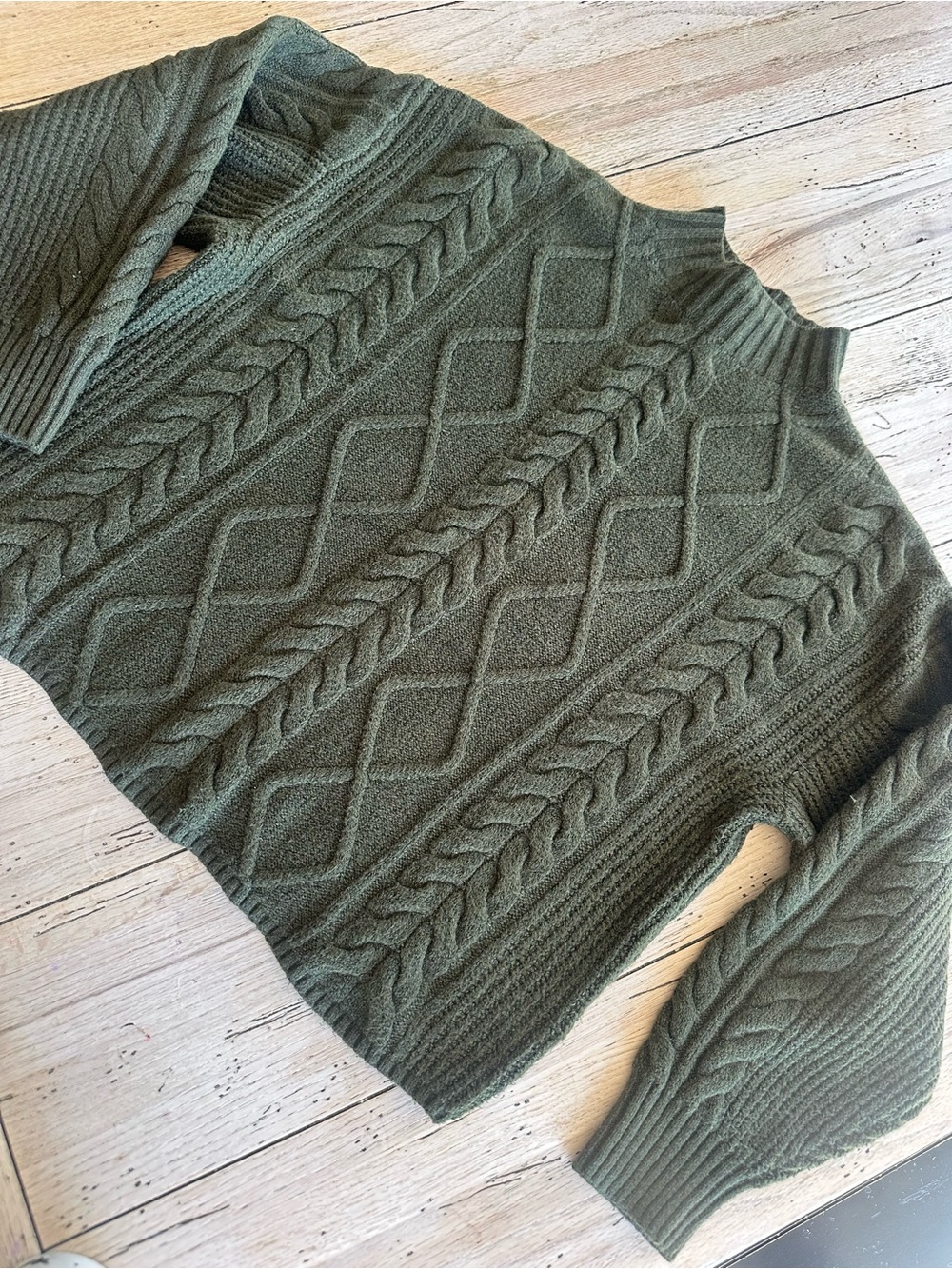 Old Navy Olive Cable Knit Turtleneck Sweater
